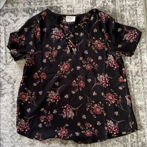 Black flowery blouse